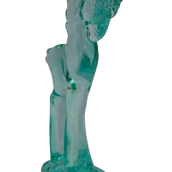 Vintage Aqua Glass Trojan Horse Figurine • UV Reactive Glow Glass - Picture 2 of 7